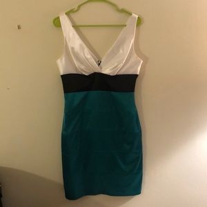 Satin finish semi formal dress